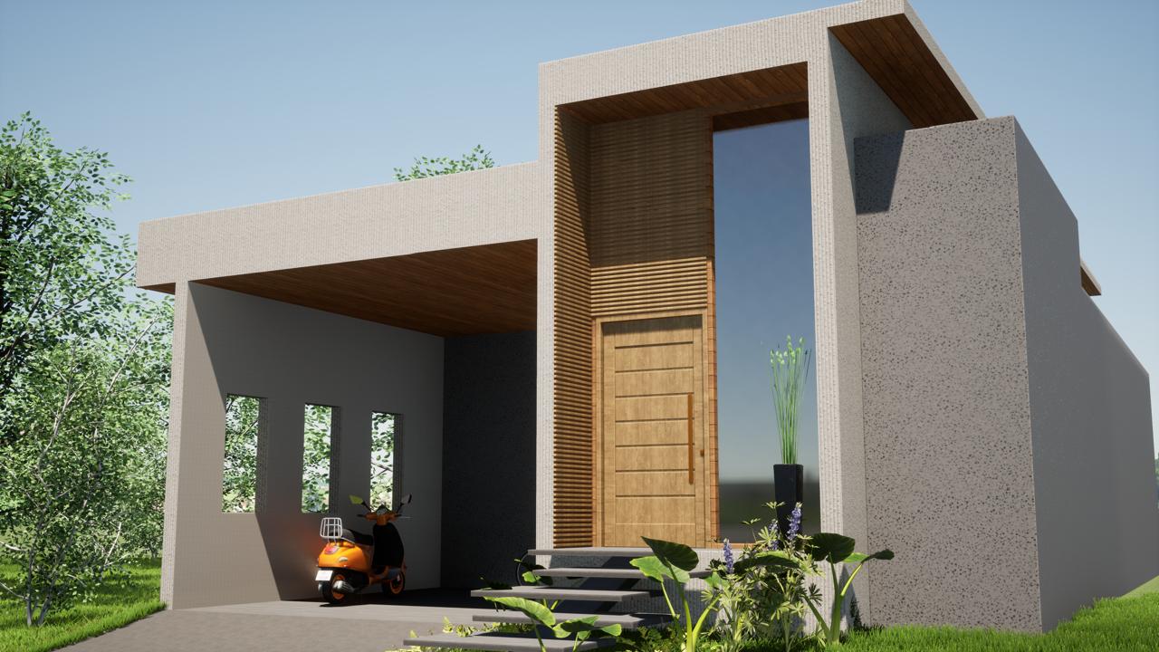 Projeto residencial — entrada e garagem